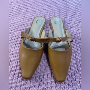 Shoes women . New ,Elegant Brown Mules with Pointed Toe and Low Heel